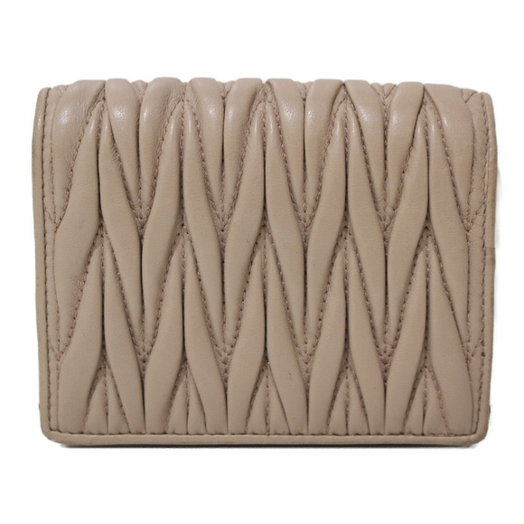 Miu Miu Folding Leather beige Wallet Matelass - Picture 1 of 9